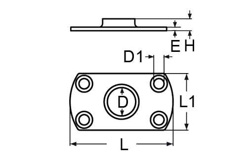 Platine rectangulaire a souder inox